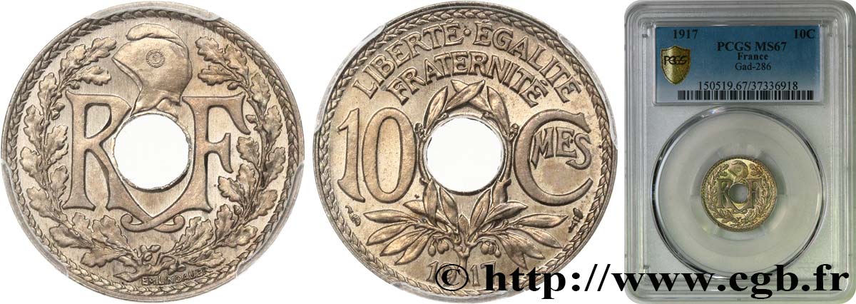 10 centimes Lindauer 1917  F.138/1 FDC67 PCGS