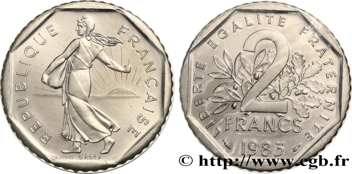 2 francs Semeuse, nickel 1983 Pessac F.272/7 MS 