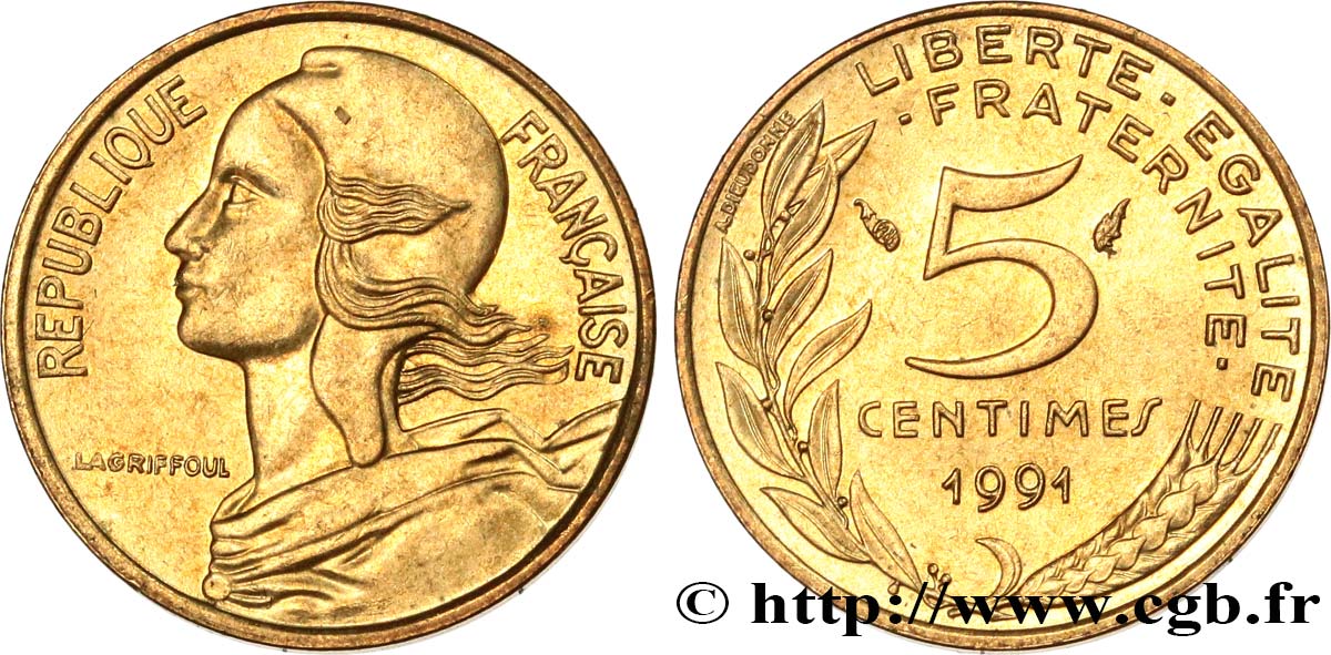 5 centimes Marianne 1991 Pessac F.125/27 MS 