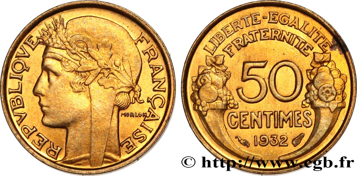 50 centimes Morlon, avec raisin sans fruit 1932  F.192/7 SC63 