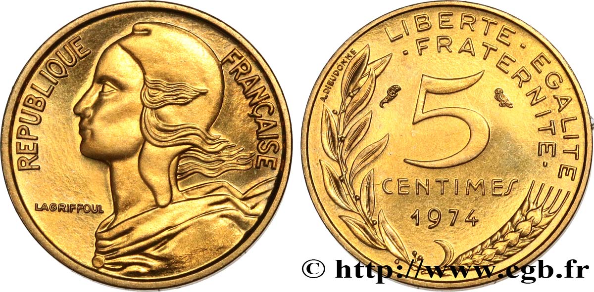5 centimes Marianne 1974 Pessac F.125/10 FDC 