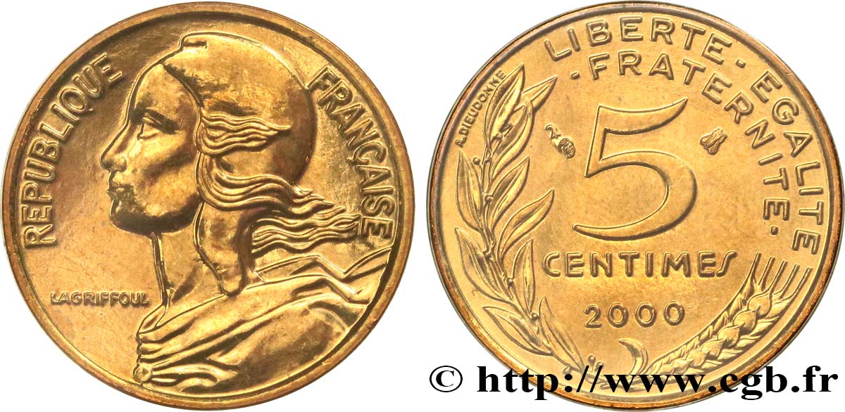 5 centimes Marianne 2000 Pessac F.125/44 FDC 