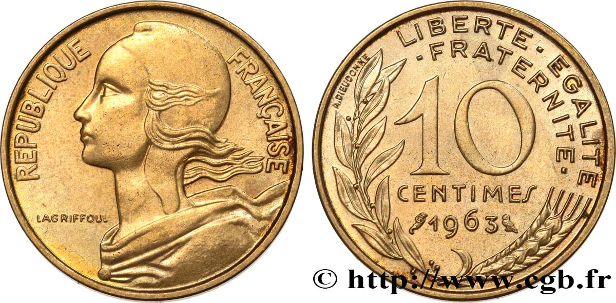 10 centimes Marianne 1963 Paris F.144/3 SPL63 