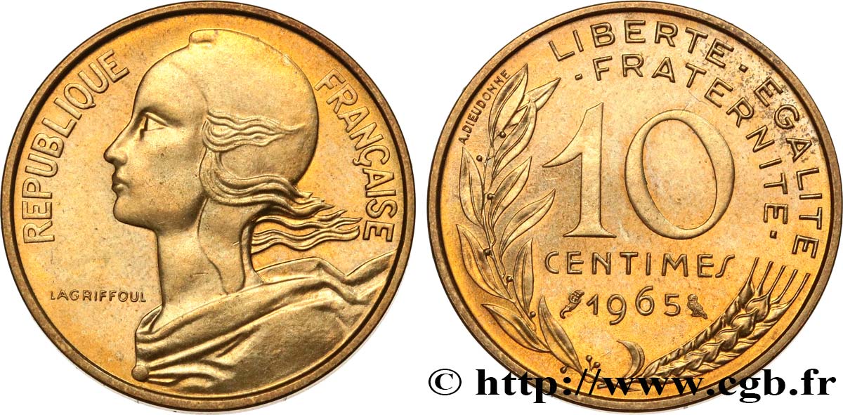 10 centimes Marianne 1965 Paris F.144/5 SC63 