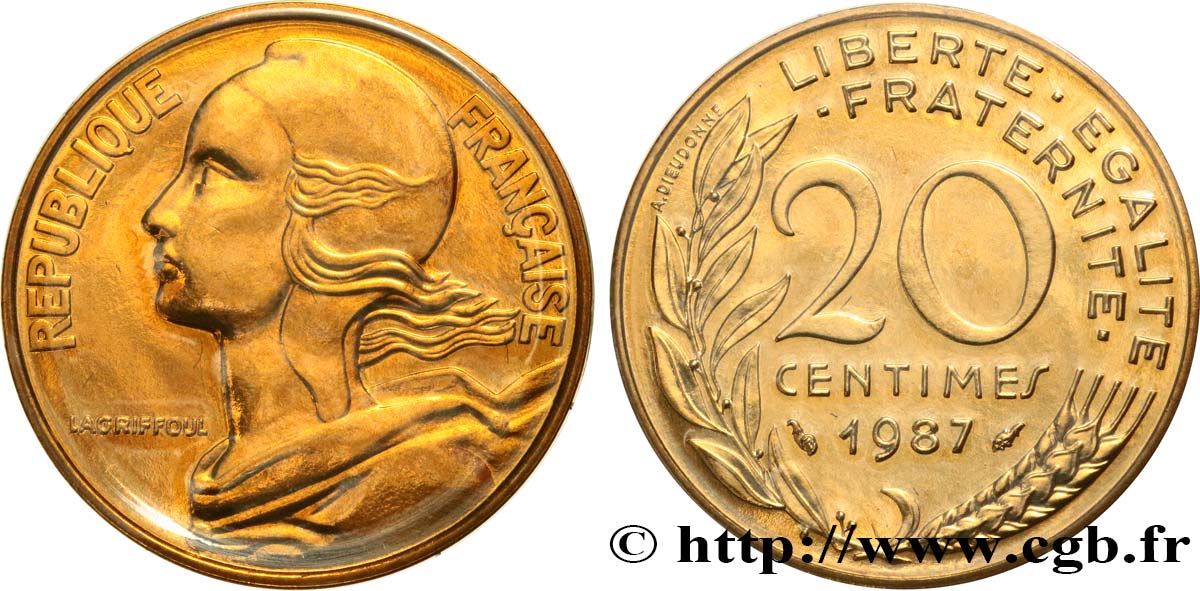 20 centimes Marianne 1987 Pessac F.156/27 ST 