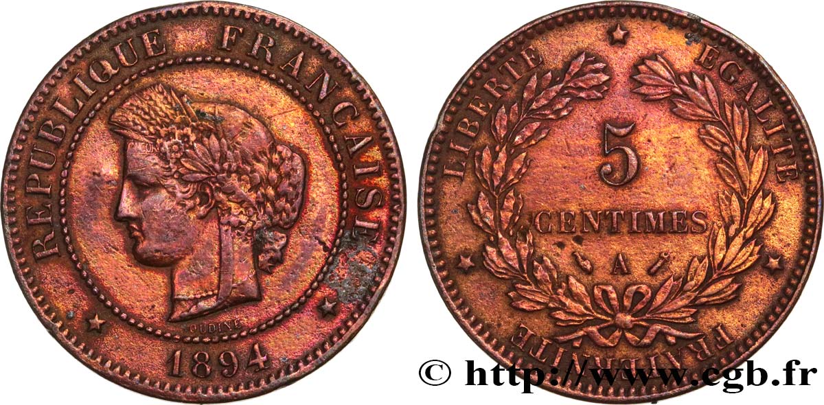 5 centimes Cérès 1894 Paris F.118/36 TB+ 