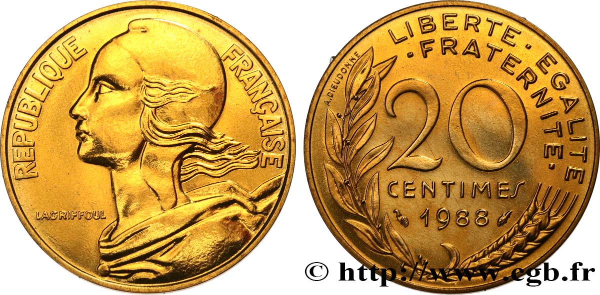 20 centimes Marianne 1988 Pessac F.156/28 MS 