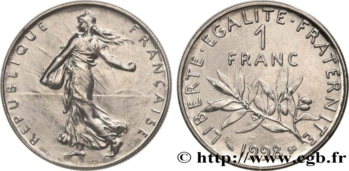 1 franc Semeuse, nickel, BU (Brillant Universel) 1998 Pessac F.226/46 FDC 