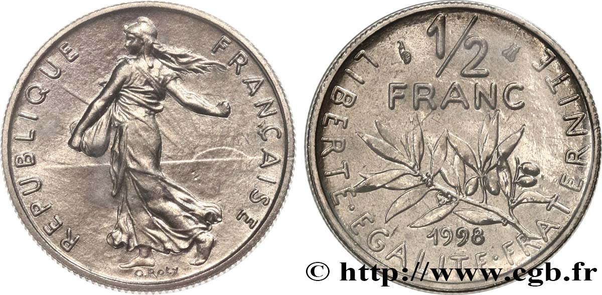 1/2 franc Semeuse, BU (Brillant Universel) 1998 Pessac F.198/41 FDC 