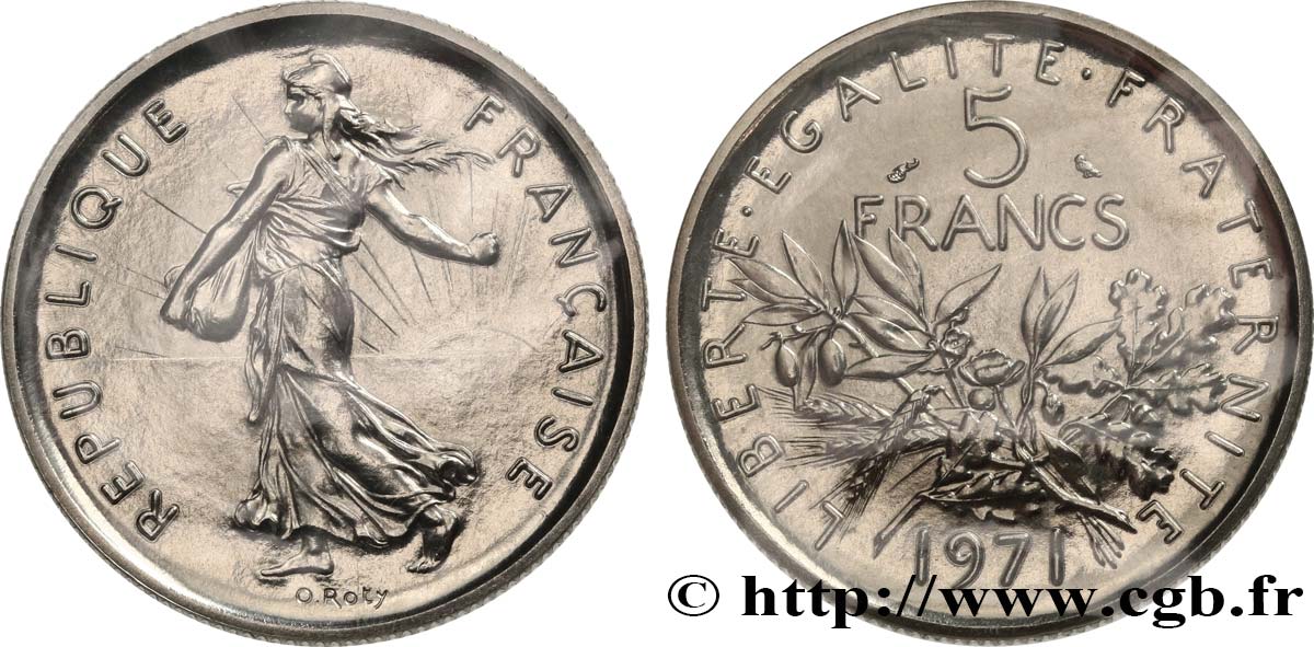 5 francs Semeuse, nickel 1971 Paris F.341/3 ST 
