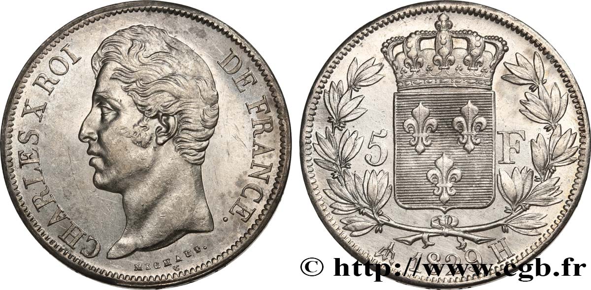 5 francs Charles X, 2e type 1829 La Rochelle F.311/31 VZ 