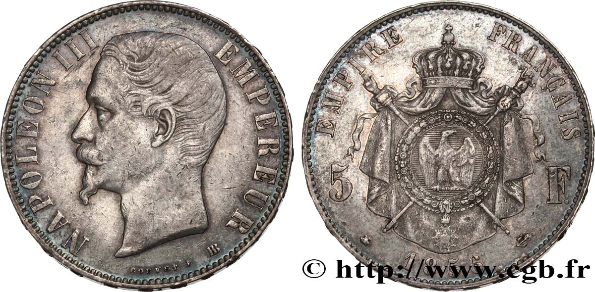 5 francs Napoléon III, tête nue 1856 Strasbourg F.330/8 BB45 