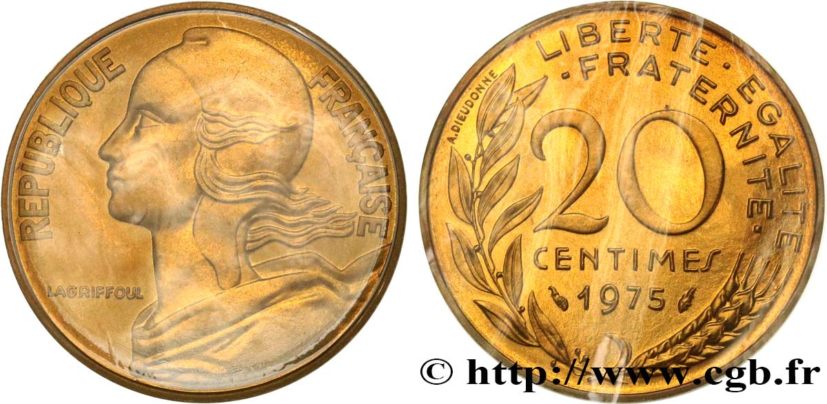 20 centimes Marianne 1975 Pessac F.156/15 MS 