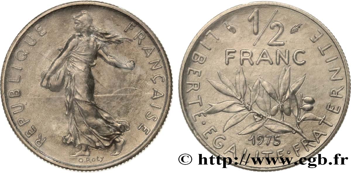 1/2 franc Semeuse 1975 Pessac F.198/14 MS 