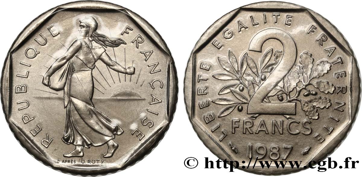 2 francs Semeuse, nickel 1987 Pessac F.272/11 ST 