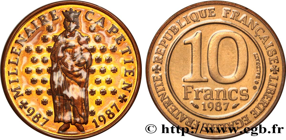10 francs Millénaire Capétien 1987  F.371/2 MS 