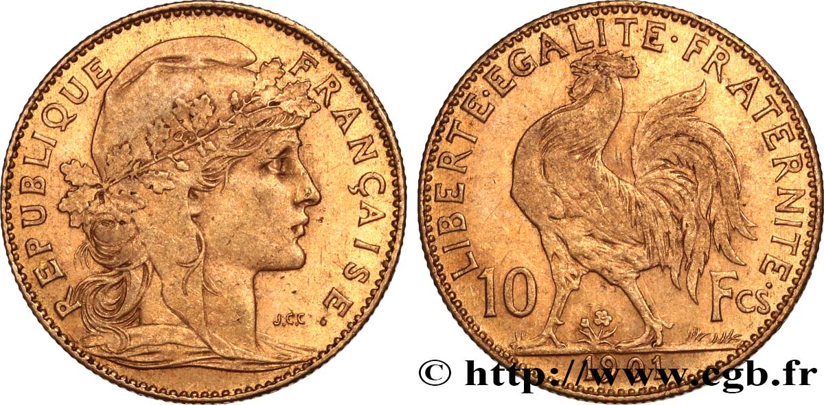 10 francs or Coq 1901 Paris F.509/5 TTB 