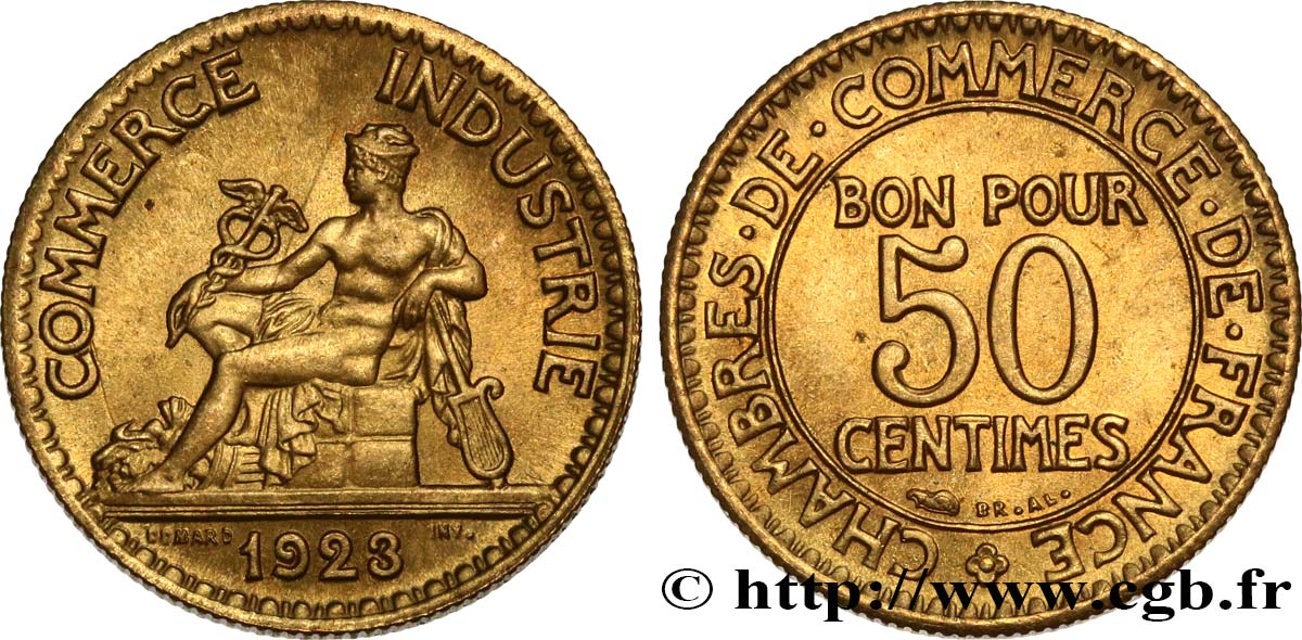50 centimes Chambres de Commerce 1923 Paris F.191/5 SPL63 