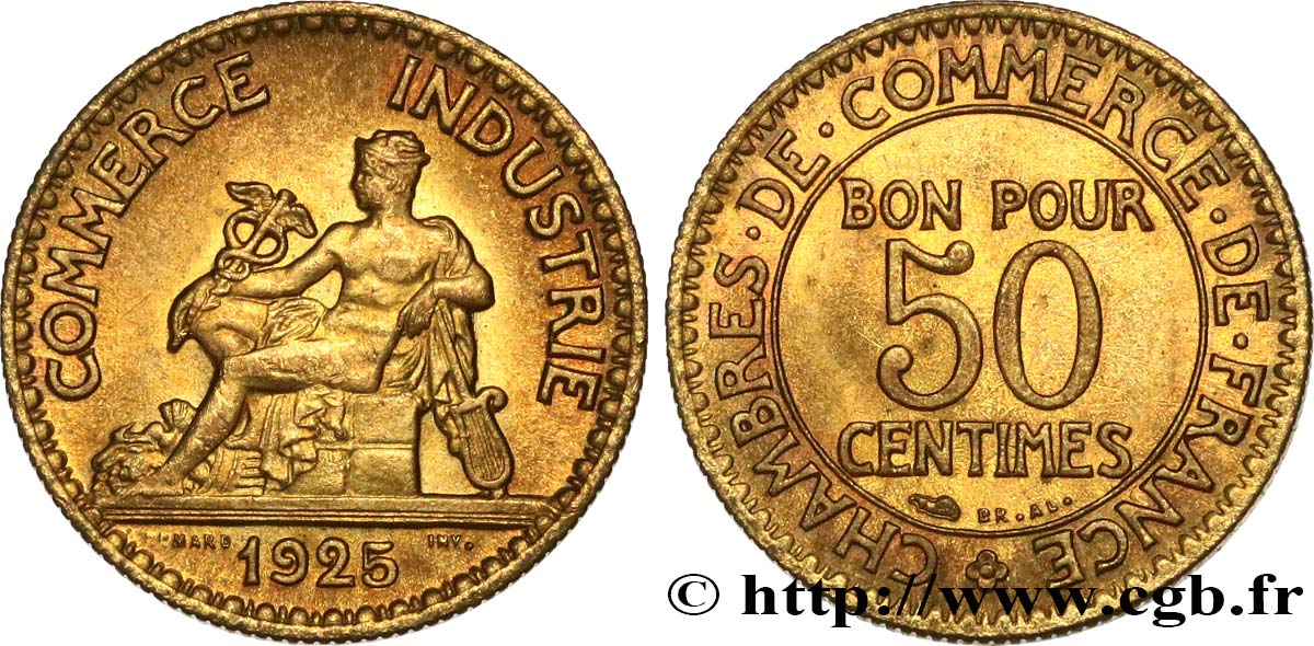 50 centimes Chambres de Commerce 1925 Paris F.191/7 fST63 