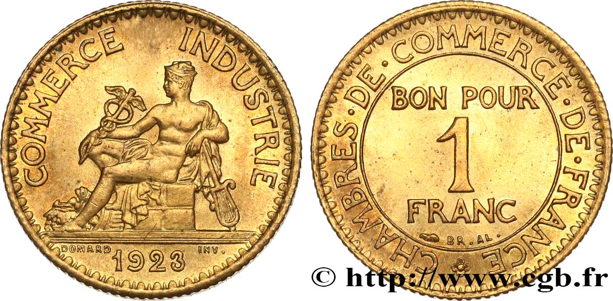 1 franc Chambres de Commerce 1923 Paris F.218/5 SPL63 