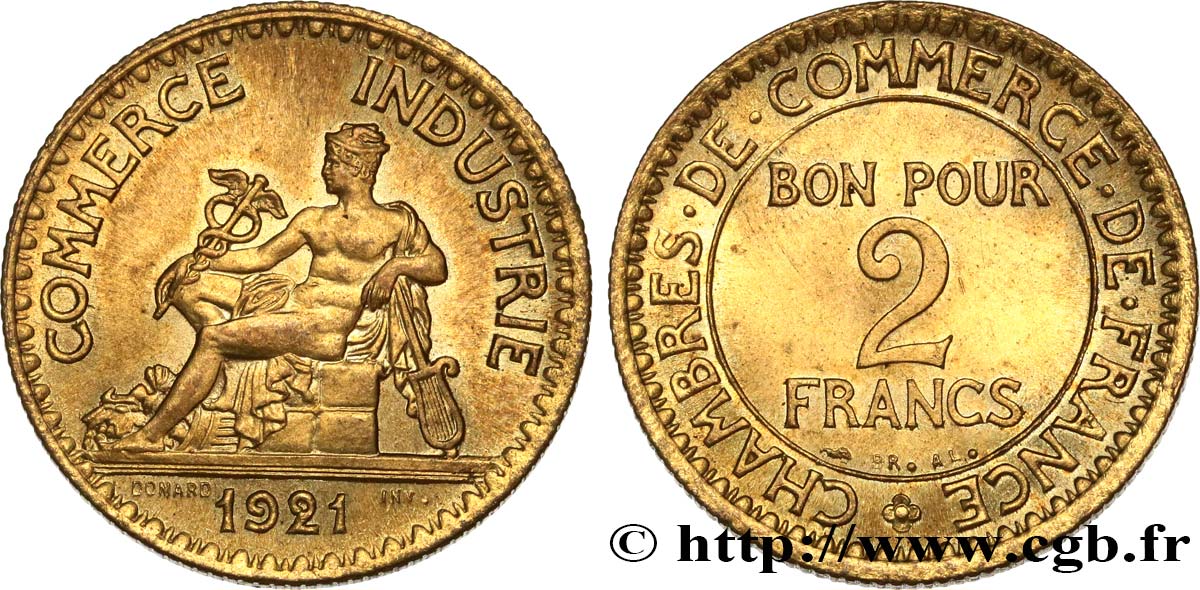 2 francs Chambres de Commerce 1921  F.267/3 FDC65 