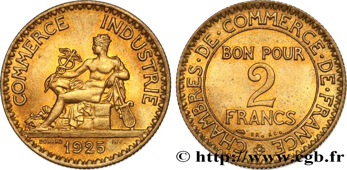 2 francs Chambres de Commerce 1925  F.267/7 SPL63 