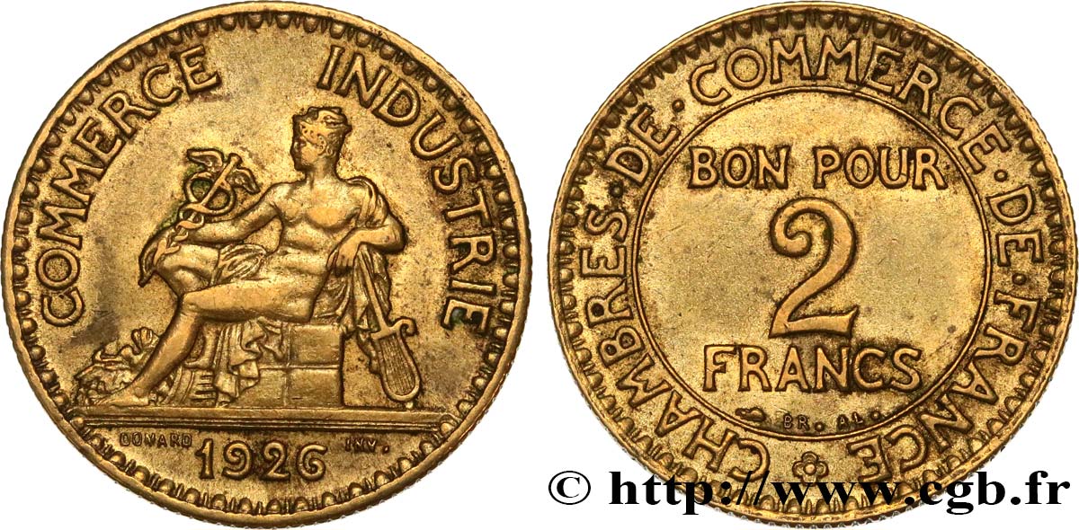 2 francs Chambres de Commerce 1926  F.267/8 q.SPL 