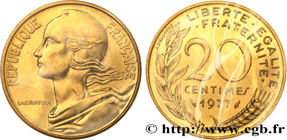 20 centimes Marianne 1977 Pessac F.156/17 MS 