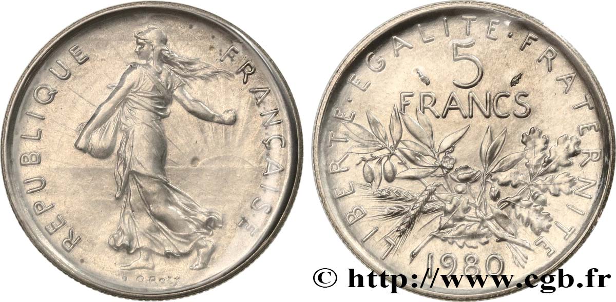 5 francs Semeuse, nickel 1980  F.341/12 MS 