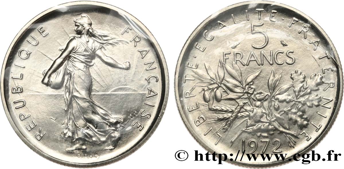 5 francs Semeuse, nickel 1972 Paris F.341/4 ST 