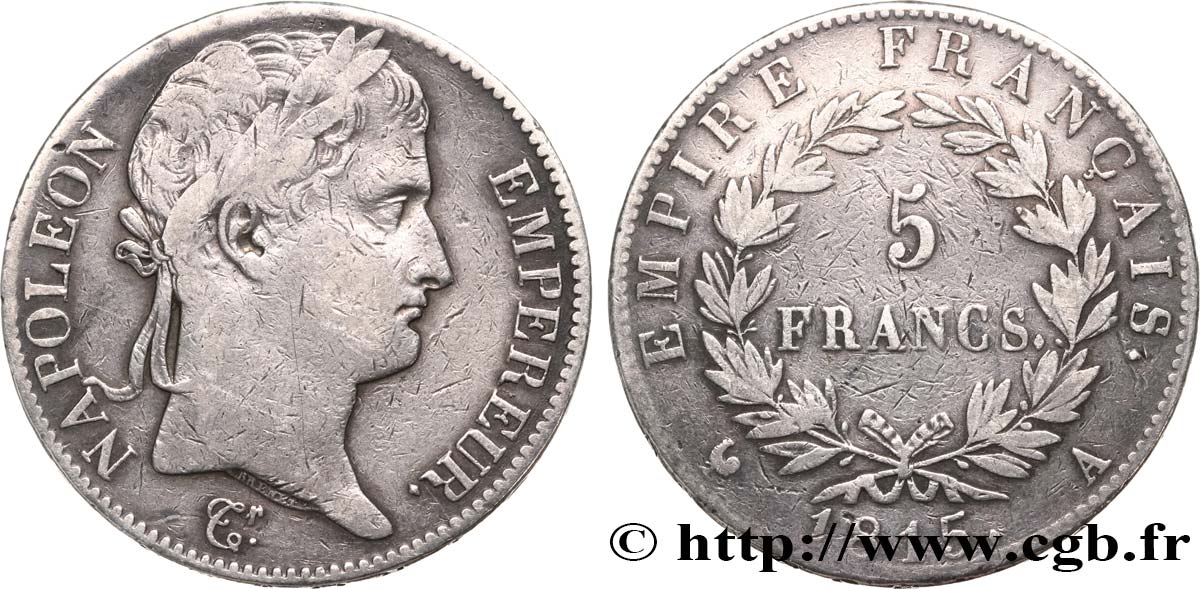 5 francs Napoléon Empereur, Cent-Jours 1815 Paris F.307A/1 MB 