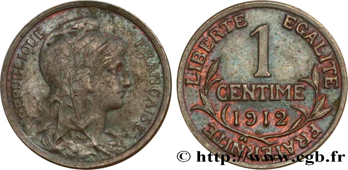1 centime Daniel-Dupuis 1912  F.105/14 AU53 