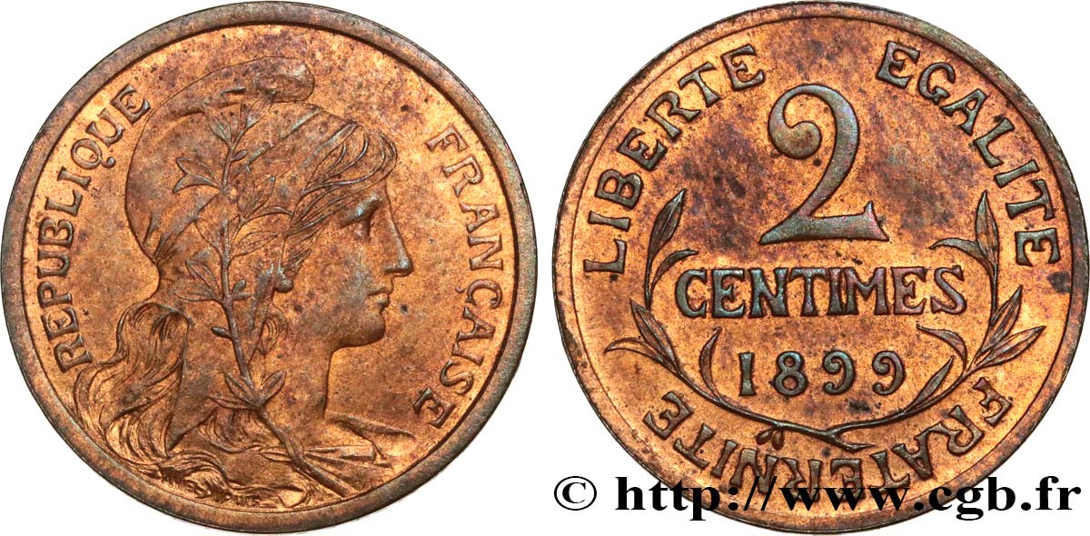 2 centimes Daniel-Dupuis 1899 Paris F.110/3 SPL60 