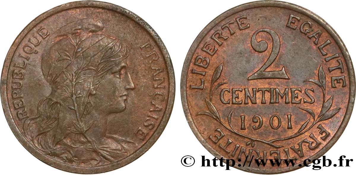 2 centimes Daniel-Dupuis 1901 Paris F.110/6 TTB53 