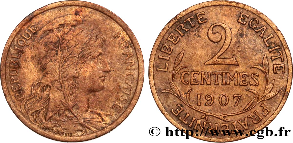 2 centimes Daniel-Dupuis 1907 Paris F.110/10 TB+ 