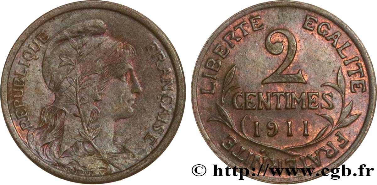 2 centimes Daniel-Dupuis 1911 Paris F.110/14 EBC58 