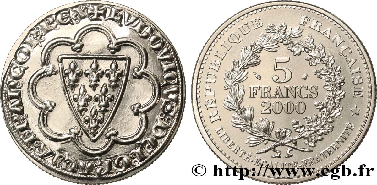 5 francs Écu d’or de Saint-Louis 2000 Paris F.349/1 MS 