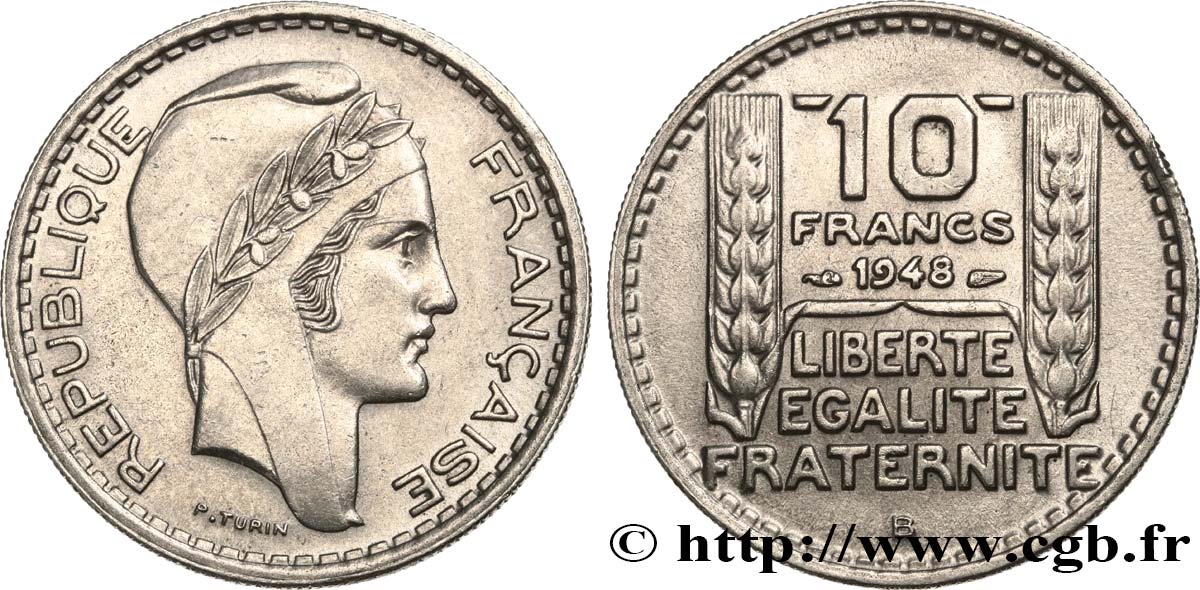 10 francs Turin, petite tête 1948 Beaumont-Le-Roger F.362/4 MS62 