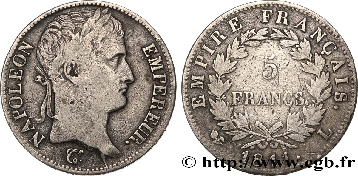 5 francs Napoléon Empereur, Empire français 1811 Bayonne F.307/34 VF20 