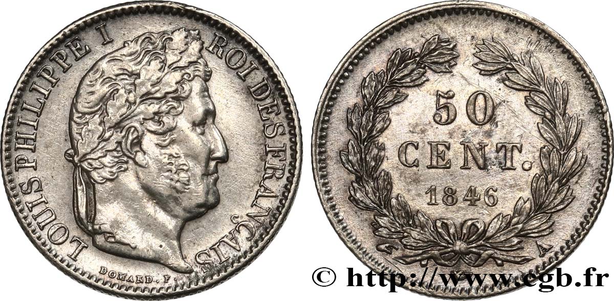 50 centimes Louis-Philippe 1846 Paris F.183/7 fVZ 