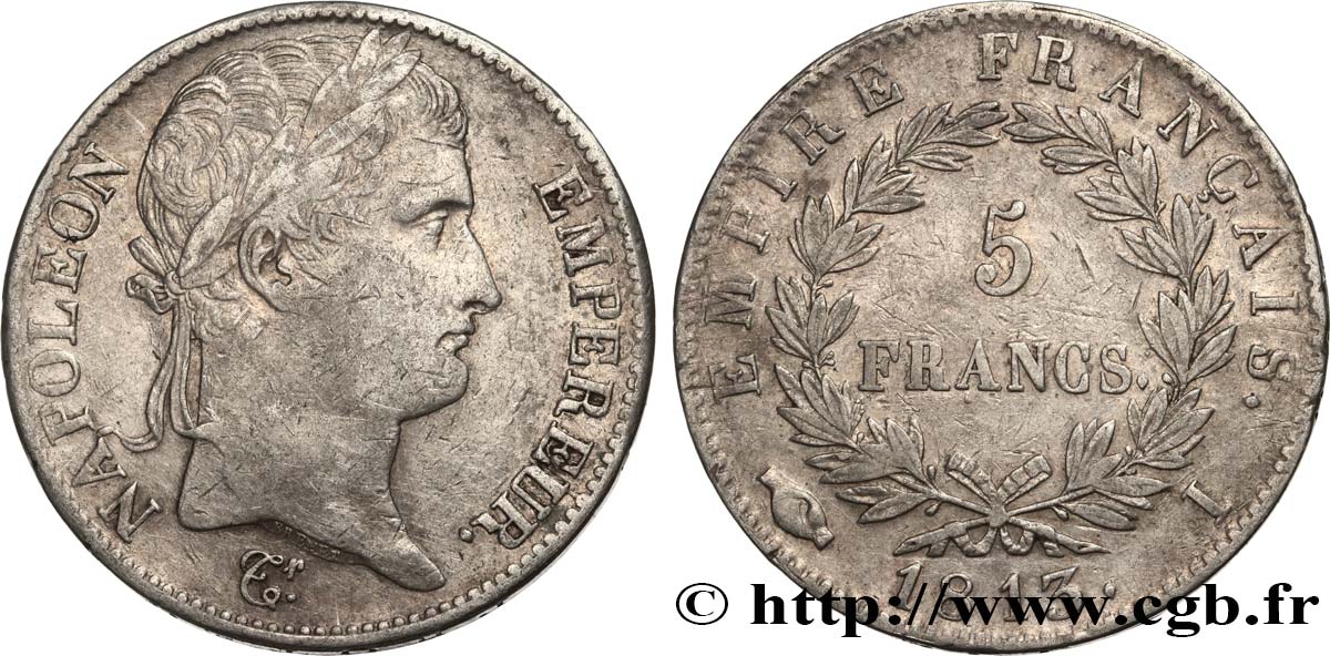 5 francs Napoléon Empereur, Empire français 1813 Limoges F.307/64 q.BB 