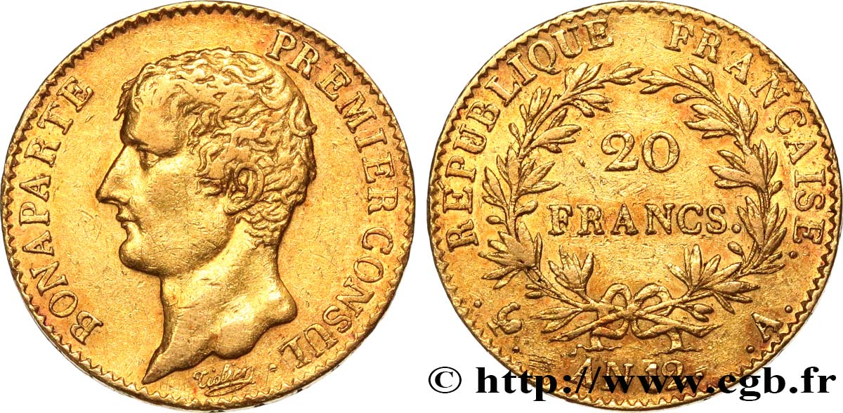 20 francs or Bonaparte Premier Consul 1804 Paris F.510/2 BB45 