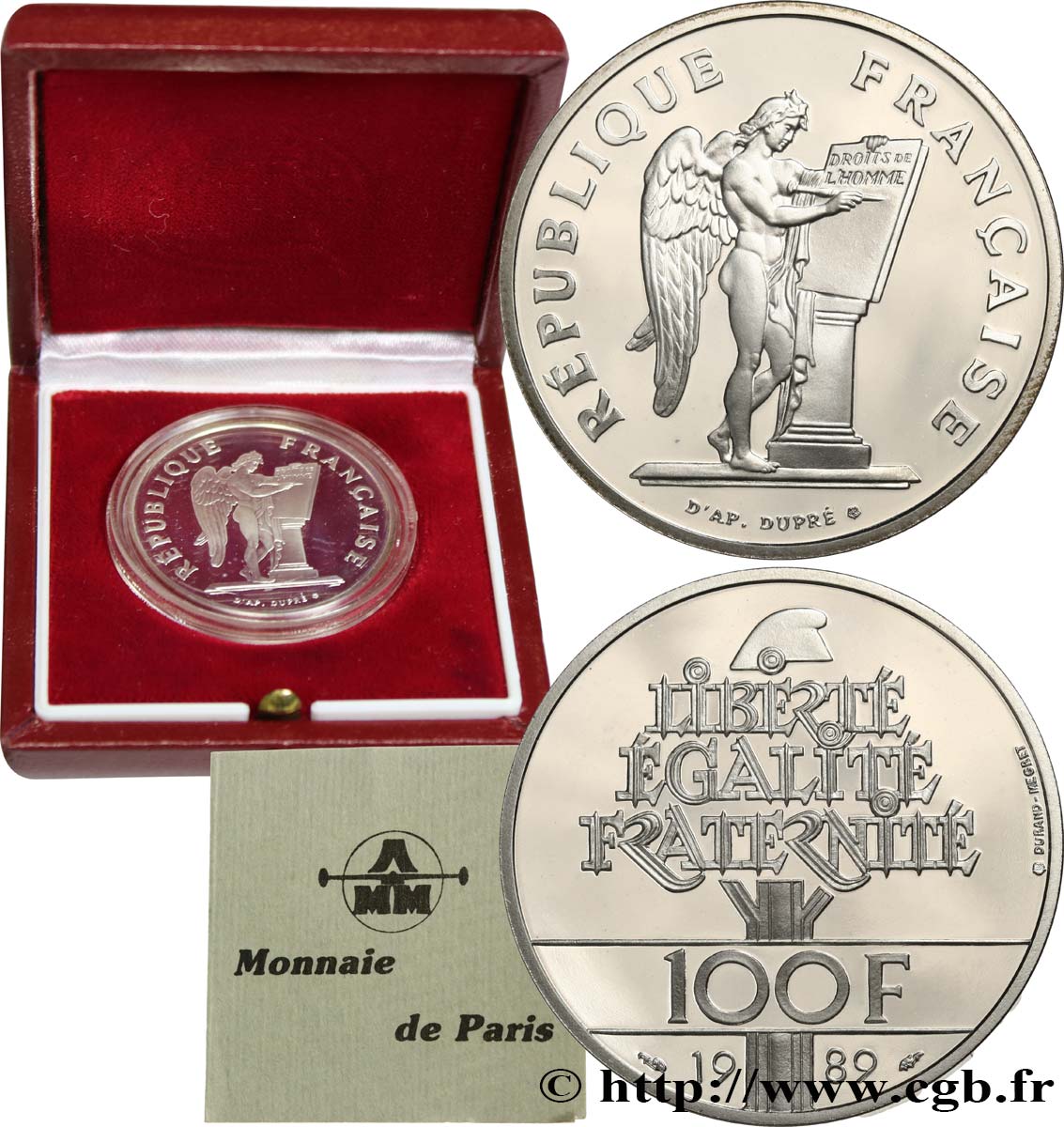 Belle Épreuve 100 francs Droits de l Homme 1989 Paris F.457/2 var. ST 