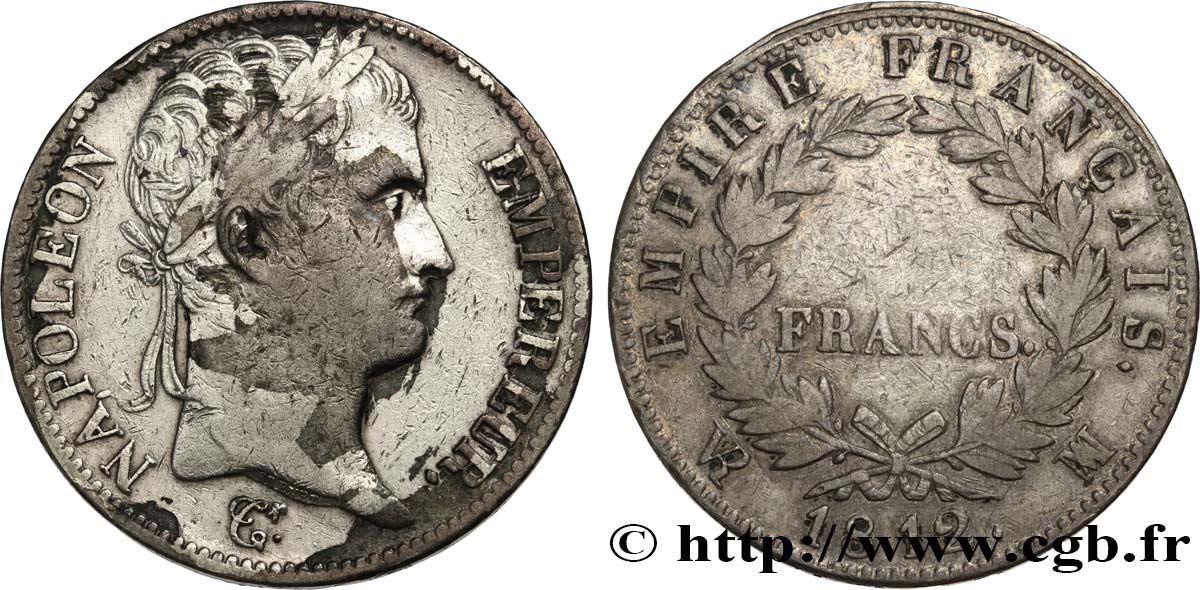 5 francs Napoléon Empereur, Empire français 1812 Marseille F.307/50 S 