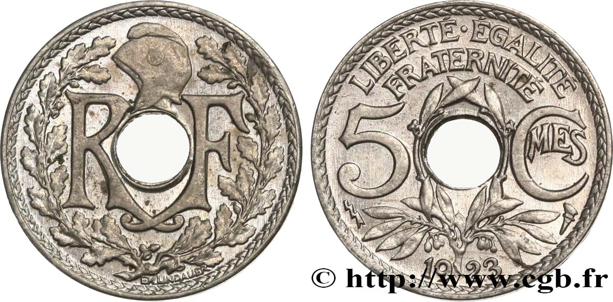 5 centimes Lindauer petit module 1923 Poissy F.122/7 VZ60 