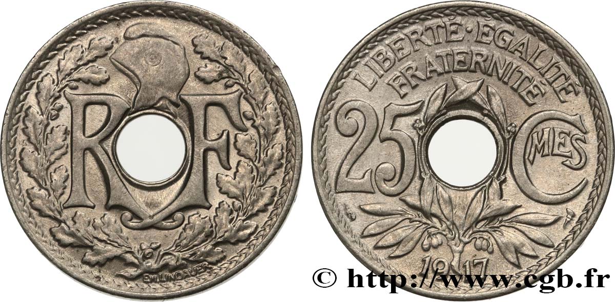 25 centimes Lindauer 1917  F.171/1 MS62 
