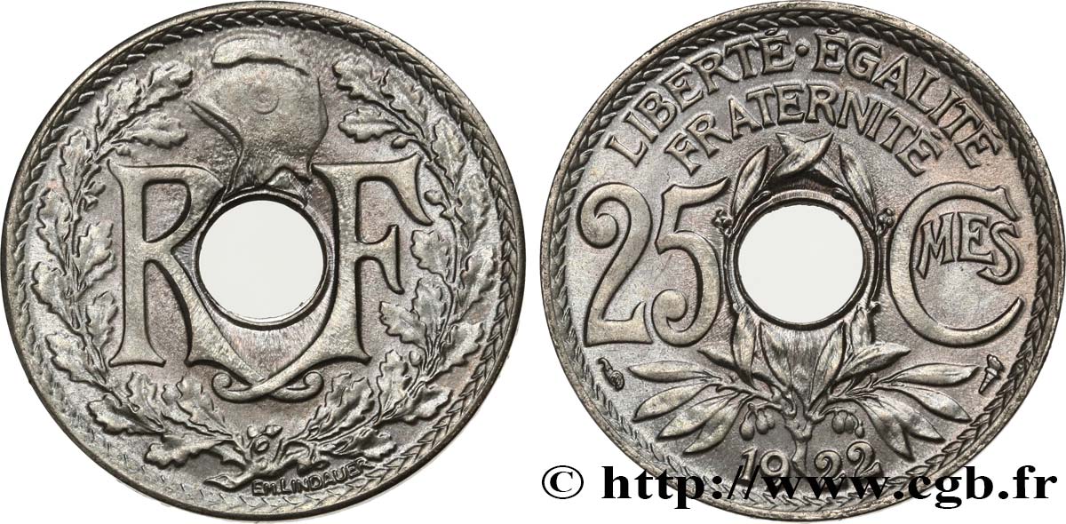 25 centimes Lindauer 1922  F.171/6 SPL62 