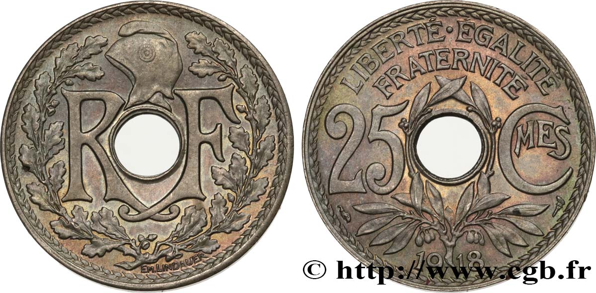 25 centimes Lindauer 1918  F.171/2 AU58 