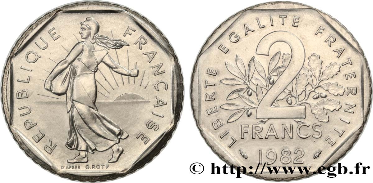 2 francs Semeuse, nickel 1982 Pessac F.272/6 ST 
