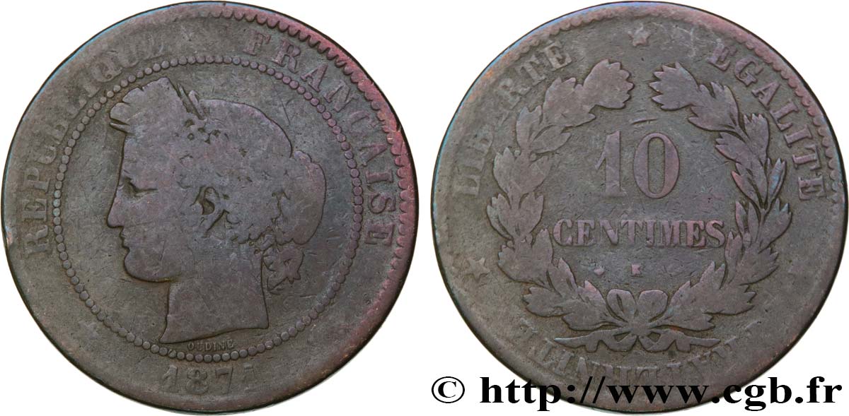 10 centimes Cérès 1871 Bordeaux F.135/7 B8 